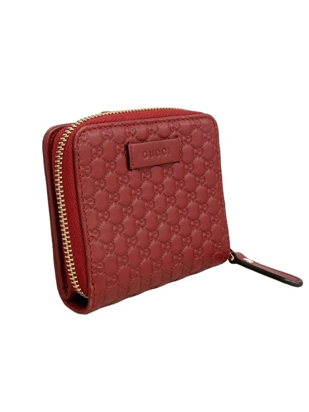 Gucci Wallet Micro Guccissima Leather Bordeaux Champagne Gold - Picture 2 of 8